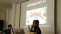Albacadabra juga menyelenggarakan seminar jurnalistik dan literasi digital yang diselenggarakan bekerja sama dengan detikcom. Seminar diselenggarakan bersama dengan hari STARTS (Foto: Dok. SMA PU Al Bayan)