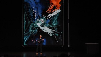 Bintangnya tentu adalah iPad Pro terbaru dengan desain bingkai atau bezel tipis dan menghilangkan tombol home. Foto: Getty Images