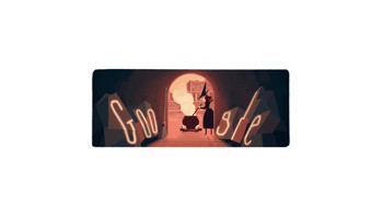 Di Halloween tahun 2014, Google mengundang sejumlah seniman untuk membuat gambar-gambar (dalam format gif) bernuansa seram. Ini salah satunya. (Foto: Google.com)