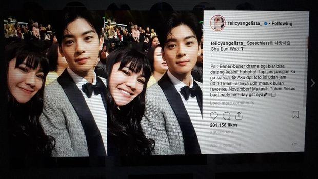 Felicya Angelista dan Cha Eun Woo.