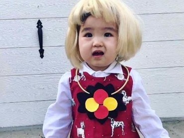 Imut Banget, Balita Pakai Kostum Halloween ala Crazy Rich 