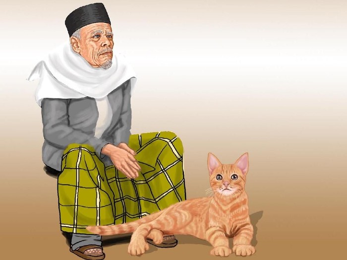 Buya Hamka dan kucingnya