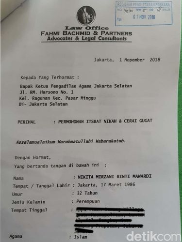 Lagi Nikita Mirzani Resmi Ajukan Itsbat Nikah Dan Gugat