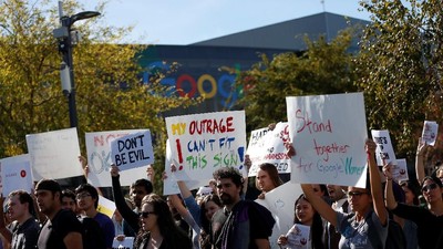 Penampakan Ribuan Karyawan Google Demo Besar-besaran