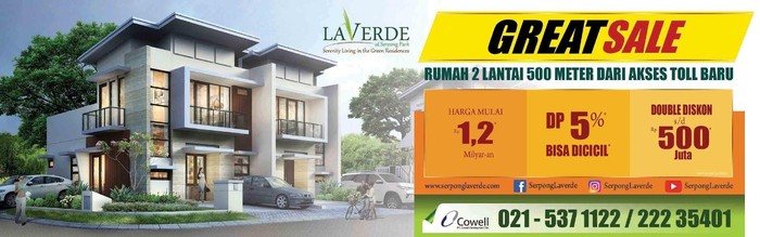 Hunian Laverde Serpong Tawarkan Diskon hingga Rp 500 Jutaan