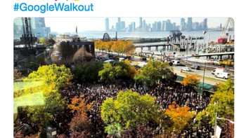 Suasana protes di kota New York dengan massa cukup besar. Foto: Twitter