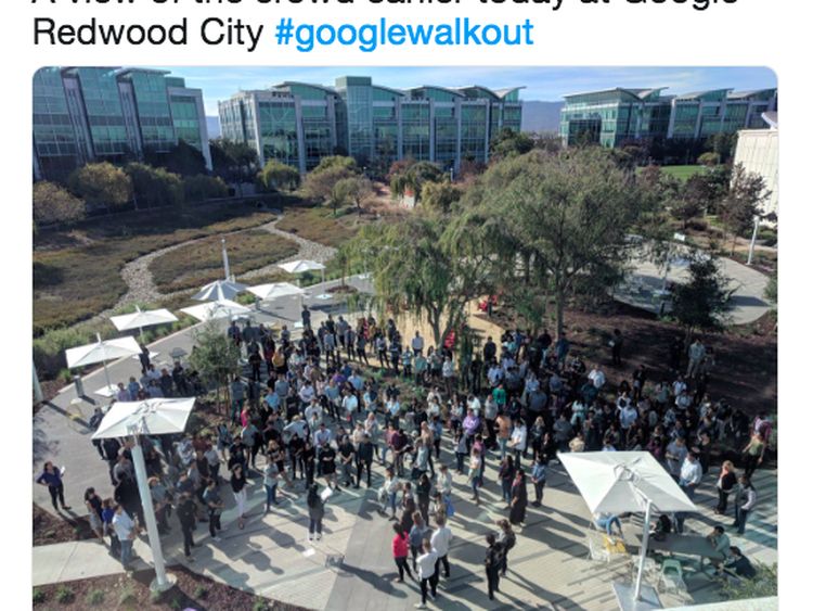 Pegawai Google Ramai Bagikan Foto Mogok Kerja