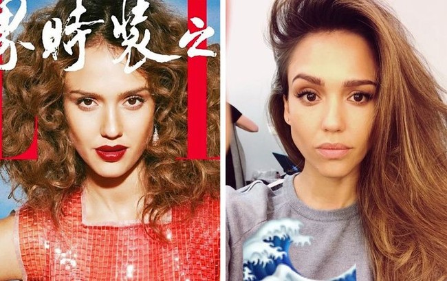 Terkadang majalah mendandani para model dan selebriti dengan tampilan yang tak biasa. Saat rambutnya dibuat keriting, tampilan Jessica Alba pun berbeda dari keseharian. Foto: Instagram