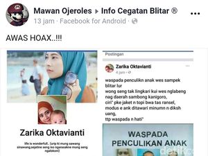 Sebar Hoax Wajah Penculik Anak di Medsos, Emak-emak Dijemput Polisi