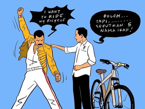 Viral, Ilustrasi Bergaya Freddie Mercury Karya Hari Prast Dijiplak
