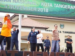 Rayakan Hari Kesehatan Nasional, Tangerang Senam Bareng Jokowi