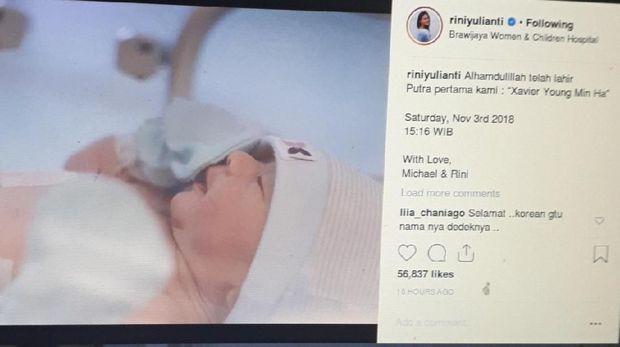 Selamat! Rini Yulianti Lahirkan Anak Pertama