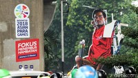 22 hari setelah ajang Asian Para Games 2018 selesai, trick art 3D yang dipasang di sejumlah tempat di Jakarta telah rusak.