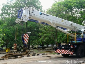 Venue di Jakabaring yang Rusak Diterjang Angin Mulai Diperbaiki