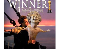 Meme lucu patung Salah dalam adegan film Titanic. Foto: Twitter