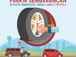 Parkir Sembarangan di Bandung Disanksi Cabut Pentil Ban