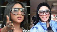 Baik Depe maupun Syahrini sama-sama memilih tampil dengan kacamata berframe besar. Pool/Ismail/detikFoto.