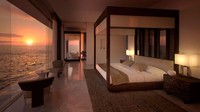 Hotel ini berada di 5 meter di bawah laut. Beginilah pemandangan tatkala sore dari kamar yang berada di atas permukaan laut. (Conrad Hotels & Resorts)