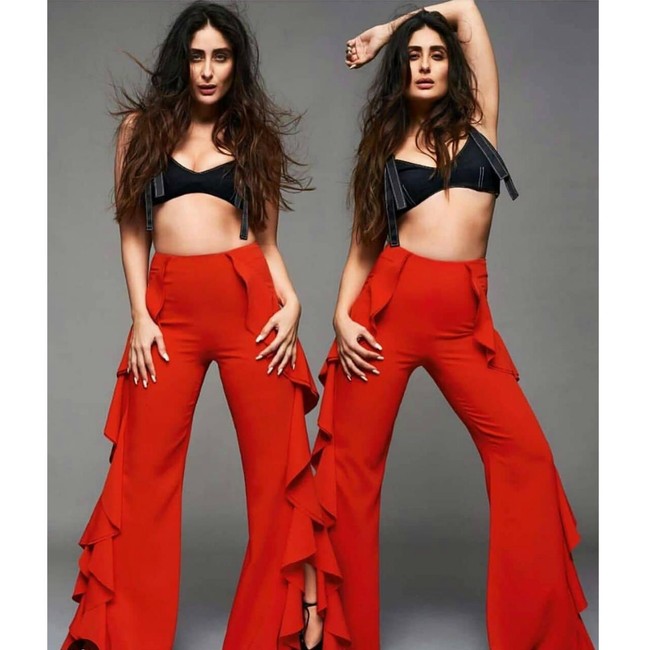 Kareena Kapoor benar-benar menebarkan pesonanya di pemotretan Vogue. Pada foto lainnya di majalah fashion tersebut, bintang film Kabhi Khushi Kabhie Gham… itu berpose memamerkan perut langsingnya. Pada 2018 ini, dia sukses menurunkan berat badannya hingga 16 kg. Foto: Dok. Instagram, Dok. Vogue