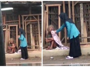 Beri Baju dan Makanan ke ODGJ, Siswi SMK di Sukabumi Tuai Pujian