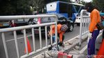 Pembatas Jalan Dibangun di Jalan HOS Cokroaminoto