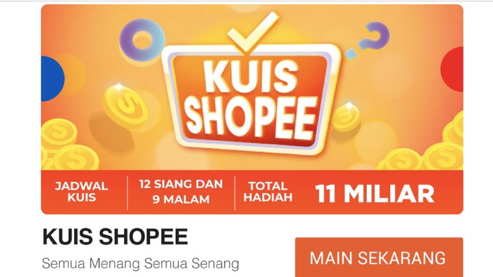 Ada Kuis Shopee di Promo 11.11 (Foto: Dok Shopee) Ada Kuis Shopee di Promo 11.11 (Foto: Dok Shopee)
