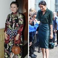 Meghan Markle dan Rossa ternyata memiliki selera yang serupa untuk urusan tas. Mereka diketahui sebagai penggemar karya desainer tas Gabriela Hearst. Keduanya terlihat memakai rancangan Gabriela yang sama secara terpisah. (Foto: Dok. Wolipop, Getty Images)