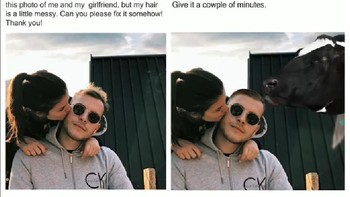 Netizen minta rambut sang pacar diedit agar rapi. Foto: James Fridman