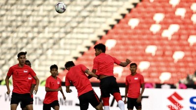 Mengintip Sesi Latihan Timnas Singapura Jelang Hadapi Indonesia