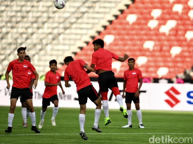 Mengintip Sesi Latihan Timnas Singapura Jelang Hadapi Indonesia