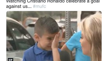 Di Turin, Juventus unggul lebih dulu atas MU. Cristiano Ronaldo, mantan bintang MU dan masih jadi idola fans The Red Devils, jadi pencetak gol itu. (Foto: Internet/Twitter)