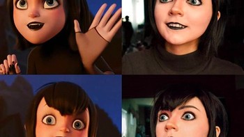 Berbekal keahlian make up dan kostum, Ksenia dipuji karena bisa megubah dirinya jadi karakter-karakter fiksi terkenal. Ini misalnya, menjadi tokoh wanit di film Hotel Transylvania. Foto: Instagram