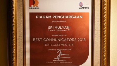 Sri Mulyani Raih Penghargaan Lagi