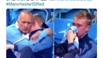 Satu lagi fans MU yang mengolok fans City atas hasil derby Manchester lalu. Apa akan terulang? (Foto: Internet/Twitter)