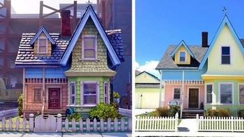 Pastinya sudah tak asing dengan bentuk rumah dari film Disney Up!. (Foto: Up/Disney dan ourdisneylife_/instagram via Brightside.me)