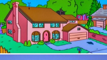 Rumah yang ditinggali oleh The Simpsons ketika dibangun di dunia nyata. (Foto: The Simpsons House/Wikimedia Commons dan Scott Jones/Wikimedia Commons via Brightside.me)