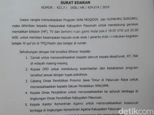 Bupati Pasuruan Keluarkan Surat Edaran Stop Main Game Saat Maghrib