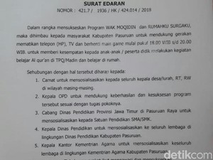Bupati Pasuruan Keluarkan Surat Edaran Stop Main Game Saat Maghrib