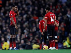 Barisan depan The Red Devils tak bertaji. Mereka cuma membukukan satu shot on target, itupun hasil tendangan penalti Martial. (Foto: Darren Staples/Reuters)