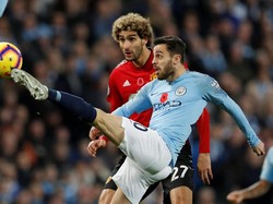 Bernardo Silva juga mempunyai peran besar atas kemenangan City. Dia mampu menyumbangkan sebanyak dua assist. (Foto: Darren Staples/Reuters)