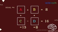 Berapa angka yang seharusnya berada di kotak A, B, C dan D untuk bisa mendapatkan hasil di atas? (Foto: detikHealth) 