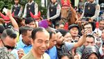 Blusukan ke Pasar Cihaurgeulis, Jokowi Belanja Ubi, Kangkung dan Bayam