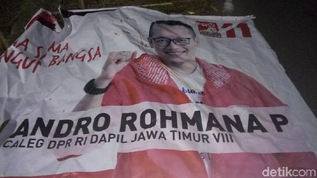 Baliho caleg DPR RI roboh lukai 3 orang/