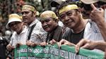 Eks Karyawan Merpati Berdemo di Kantor Sri Mulyani
