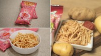 Inginkan rasa camilan yang manis, asam sekaligus gurih? Kamu wajib coba Suppa Mucho Plum Potato Sticks. Stik kentang goreng ini dilumuri bumbu dari buah plum, buah yang sangat populer di Jepang yang disebut umeboshi. Foto: NextShark