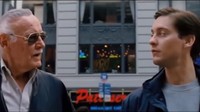 Dalam skuel Spiderman 3 yang masih dibintangi Tobey Maguire, Stan Lee bahkan sempat berbincang dan memberi dukungan pada Peter dengan gestur hangat. Lokasinya ada di Times Square, New York, AS (Marvel Studios)