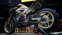 Cat ini bisa bikin warna motor berubah-ubah sesuai kondisi cahaya. Pilihannya ada gold, orange, dan hijau. Foto: Dok. Micko