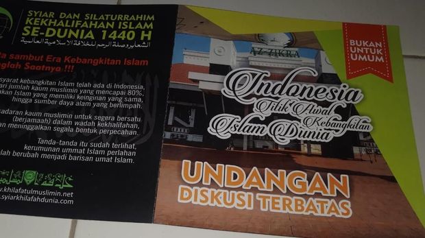 Undangan diskusi tentang 'Syiar dan Silaturahim Kekhalifahan Islam se-Dunia 1440 H'. (Dok. istimewa)