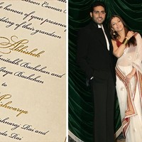 Pasangan selebriti Aishwarya Rai dan Abhishek Bachchan menghabiskan US$ 5 juta atau sekitar Rp 73,8 miliar hanya untuk undangan pernikahan. Undangan pernikahan mereka terdiri dari tiga boks atau kotak berwarna emas. Kotak pertama berisi detail acara pernikahan Aishwarya dan Abhishek, kotak kedua berisi 24 cokelat yang diimpor dari Swiss dan kotak ketiga berisi patung Ganesha disertai puisi buatan kakek Abhishek, Harivansh Rai Bachchan. Foto: Getty Images, Ist.