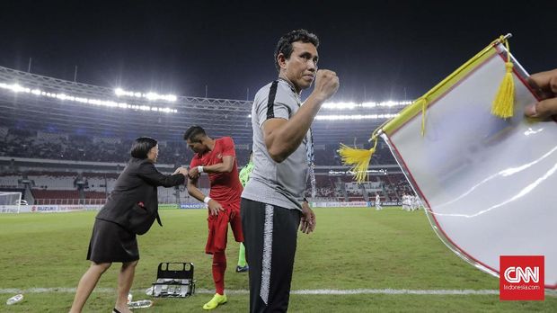 Bima Sakti tak mampu membawa Timnas Indonesia lolos ke semifinal Piala AFF 2018. (